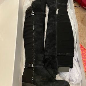 Ivanka Trump Suede/Stretch Boots